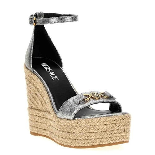 Versace Baroque Medusa Wedges - Silver