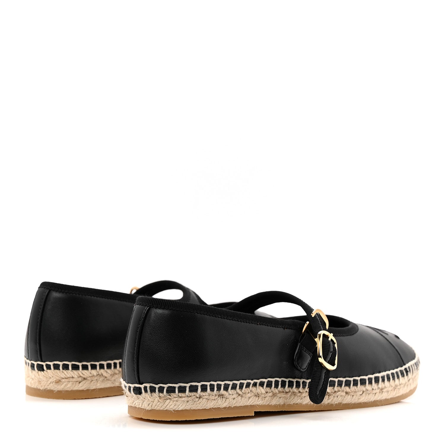 LAMBSKIN JUTE MARY JANE FLATS BLACK