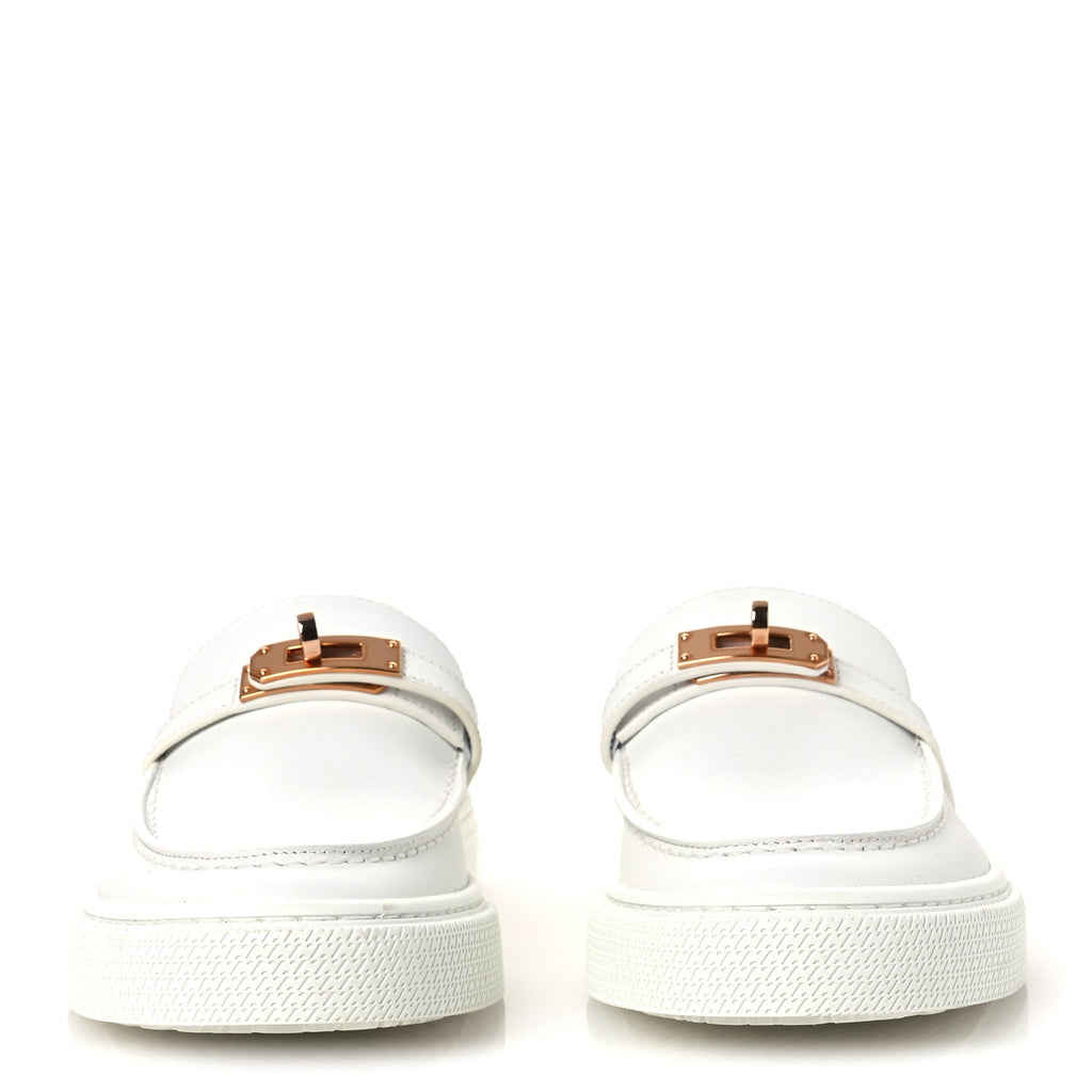 CALFSKIN GAME SLIP ON SNEAKERS WHITE