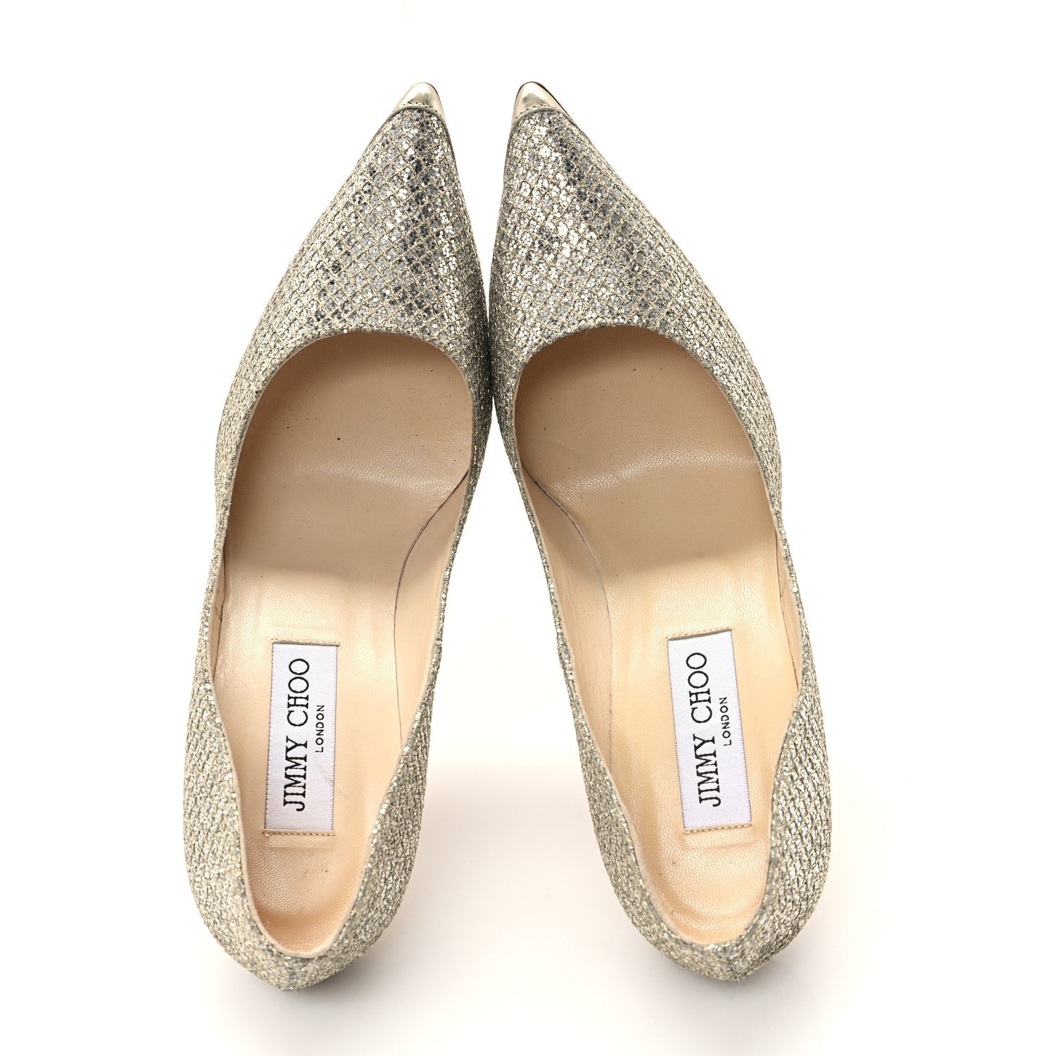 GLITTER FABRIC ROMY 85 PUMPS CHAMPAGNE