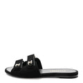 SUEDE KIDSKIN VELCRO MULES BLACK