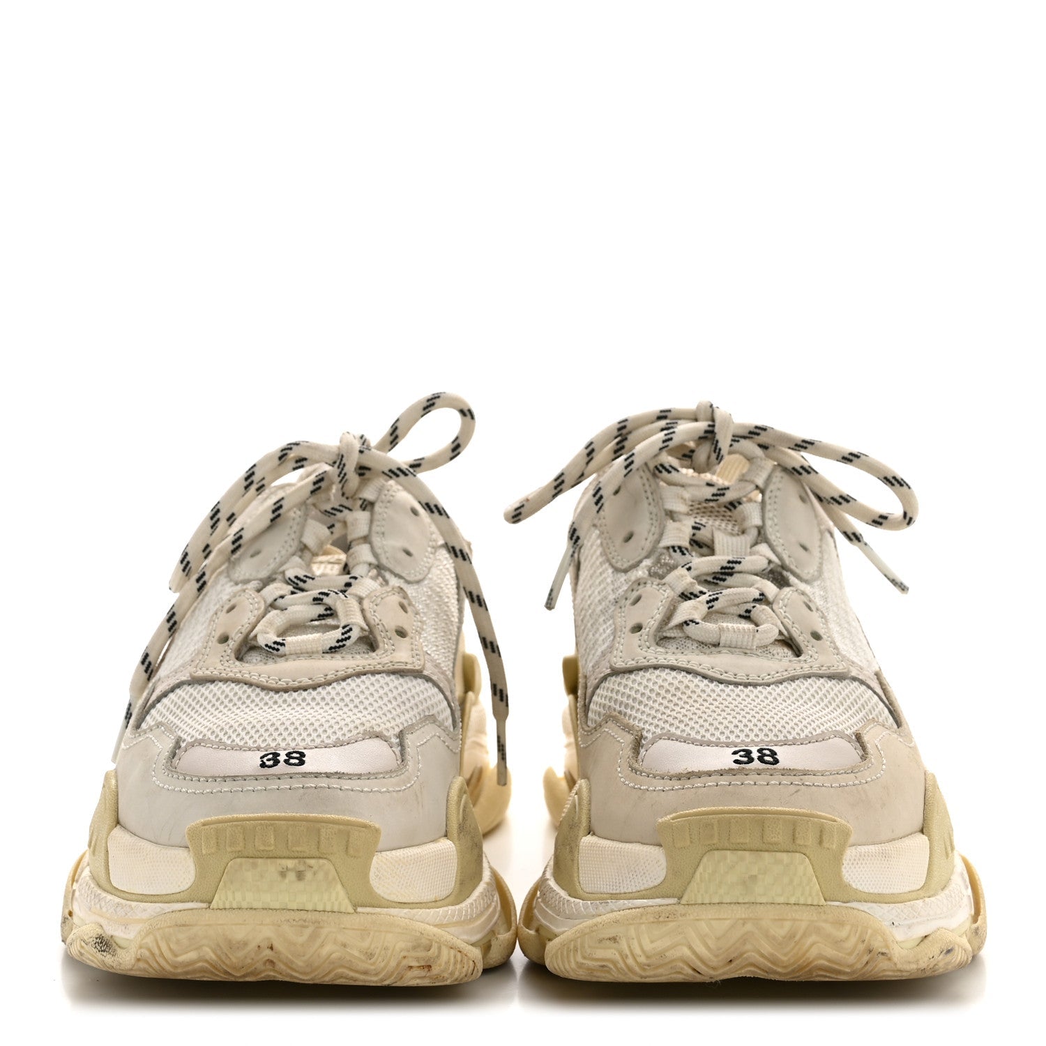 FABRIC MESH WOMENS TRIPLE S SNEAKERS WHITE