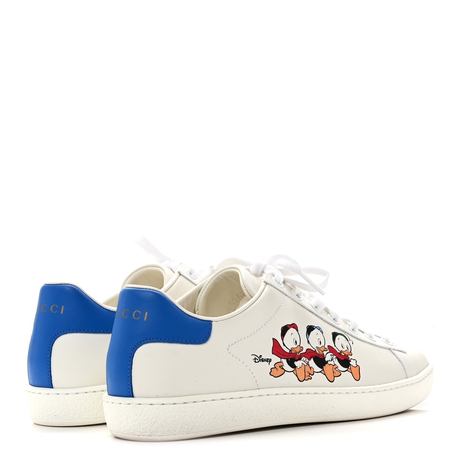 X DISNEY CALFSKIN MIRO SOFT DONALD DUCK WOMENS ACE SNEAKERS WHITE BRIGHT SPLASH