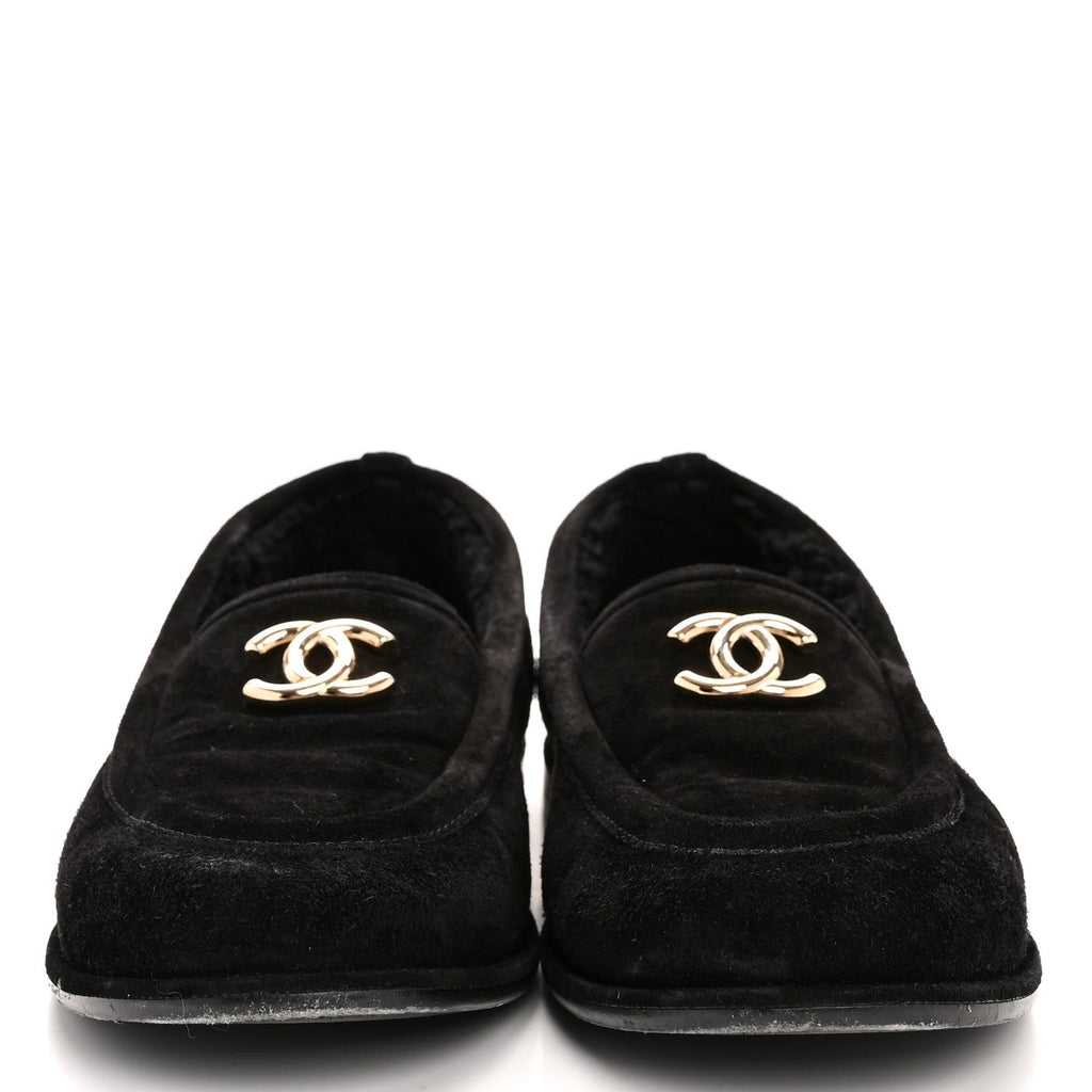 SUEDE CALFSKIN CC LOAFERS BLACK