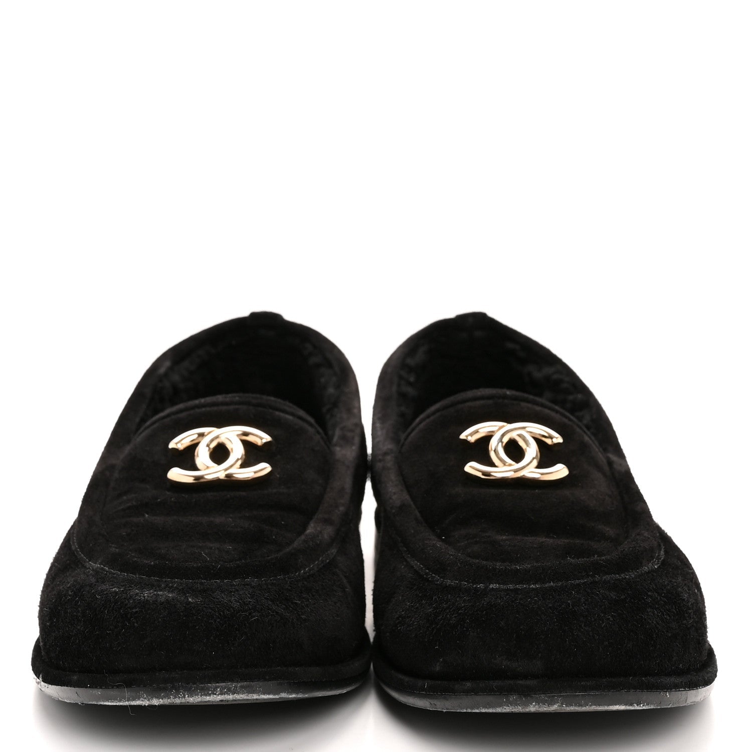 SUEDE CALFSKIN CC LOAFERS BLACK