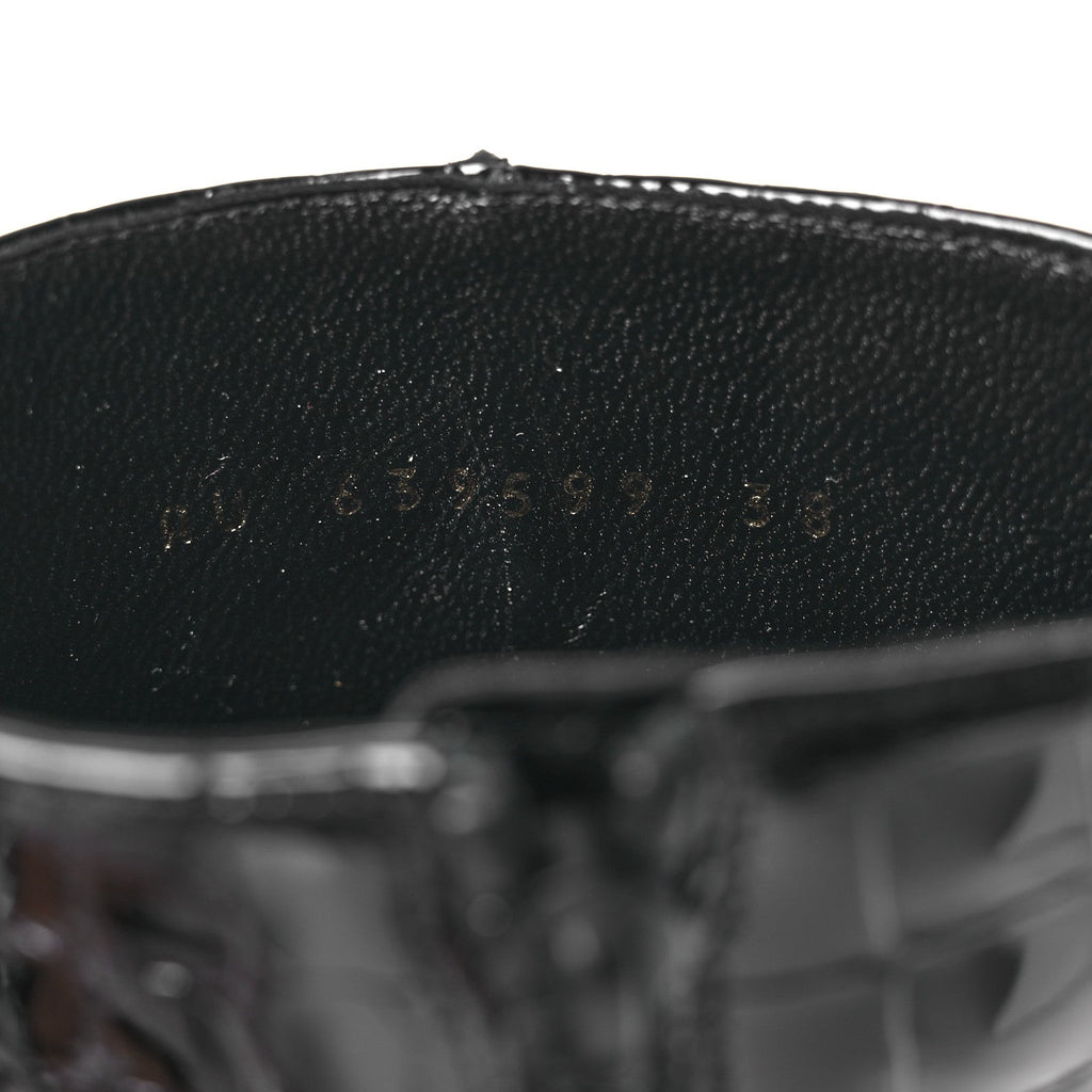 ALLIGATOR EMBOSSED PATENT CALFSKIN OPYUM 110 ANKLE BOOTS BLACK