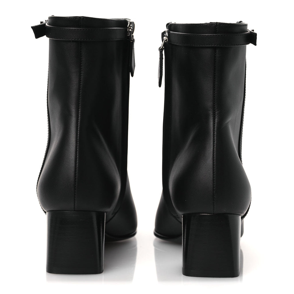 CALFSKIN HOMMAGE ANKLE BOOTS BLACK