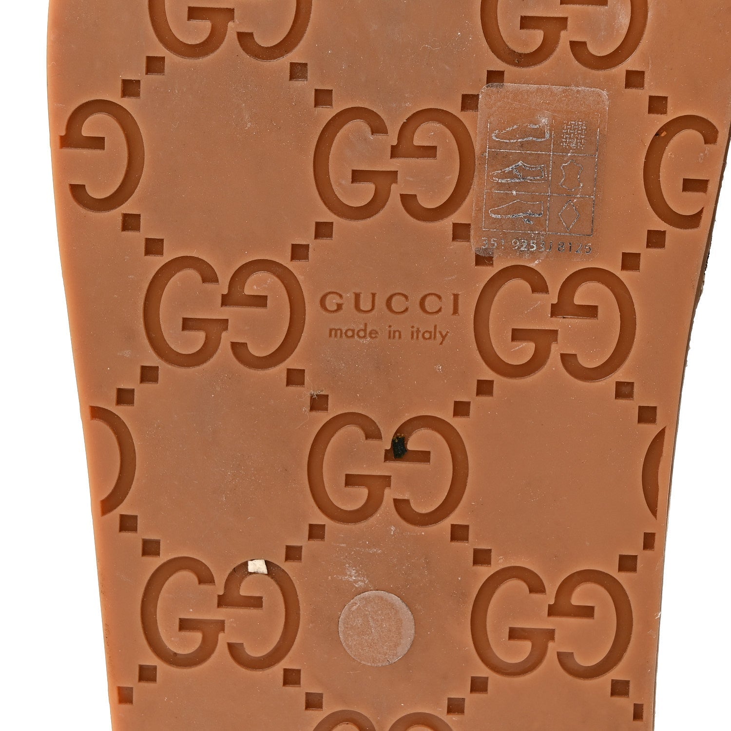 MONOGRAM GG CALFSKIN ANGELINA PLATFORM 55MM SLIDE SANDALS CAMEL EBONY