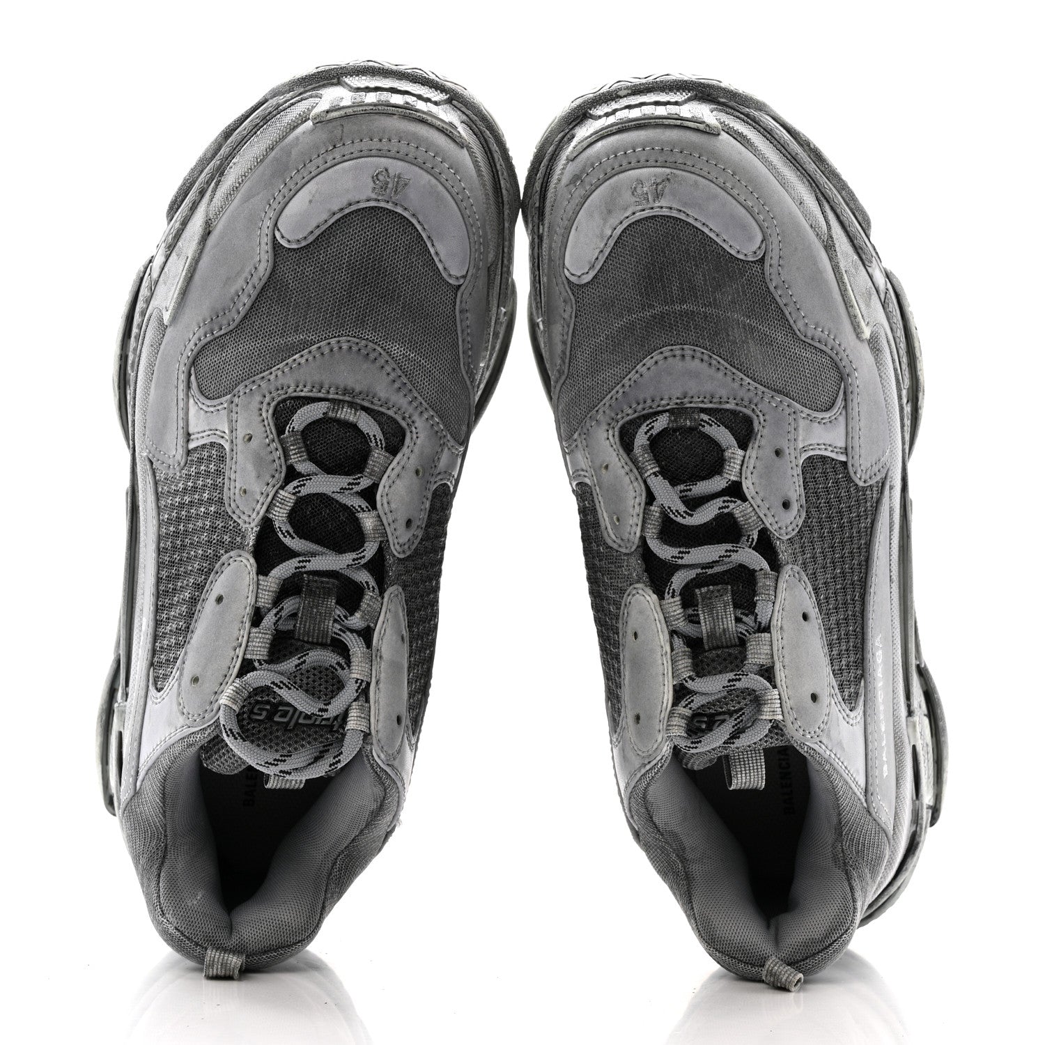 FABRIC MESH DYED MENS TRIPLE S SNEAKERS GREY