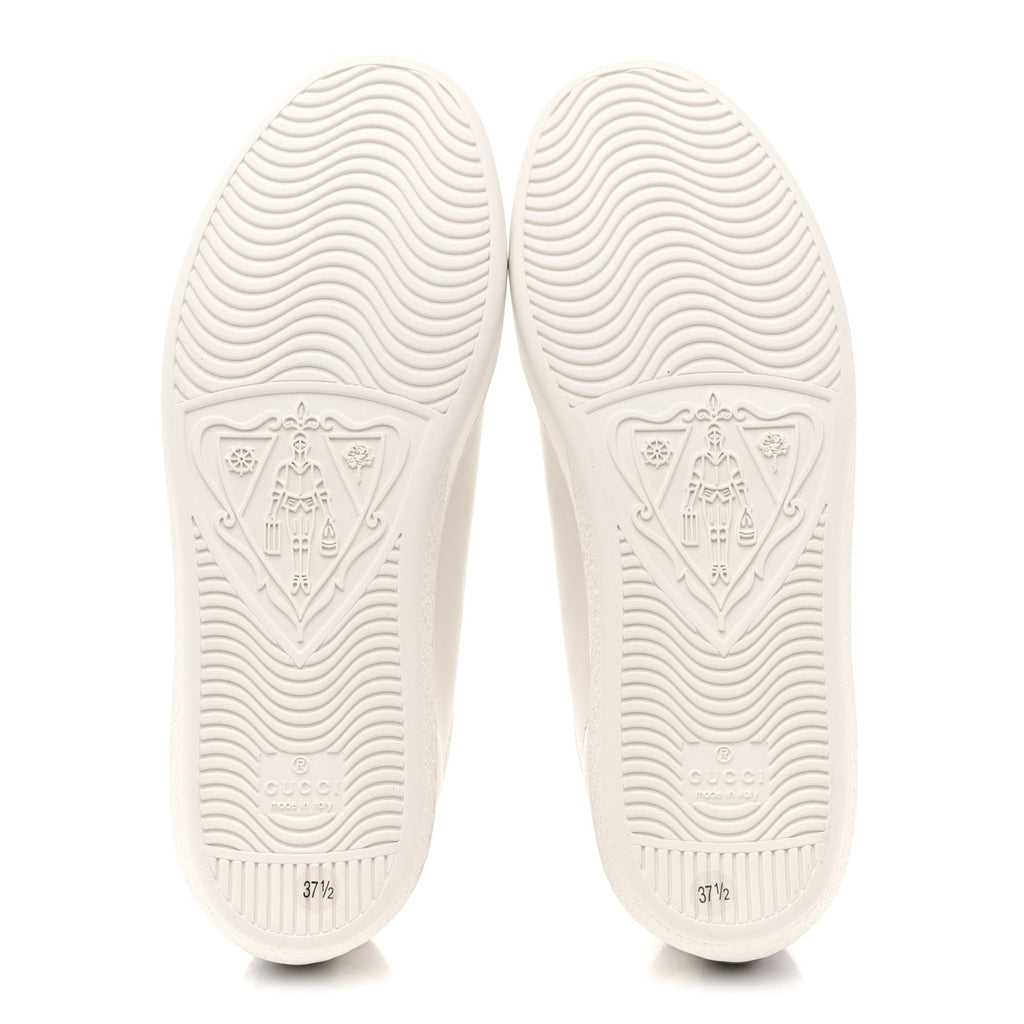 CALFSKIN INTERLOCKING G PERFORATED WOMENS ACE SNEAKERS WHITE GREY SKY