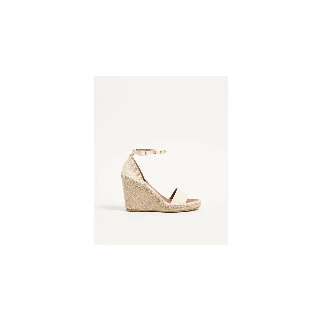 Valentino Garavani Rockstud Kidskin Pumps 100mm - White wedge
