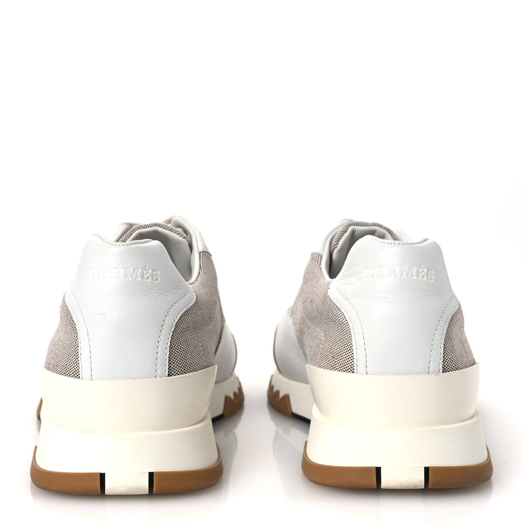 CANVAS CALFSKIN MENS TRAIL SNEAKERS PRUNOIR WHITE