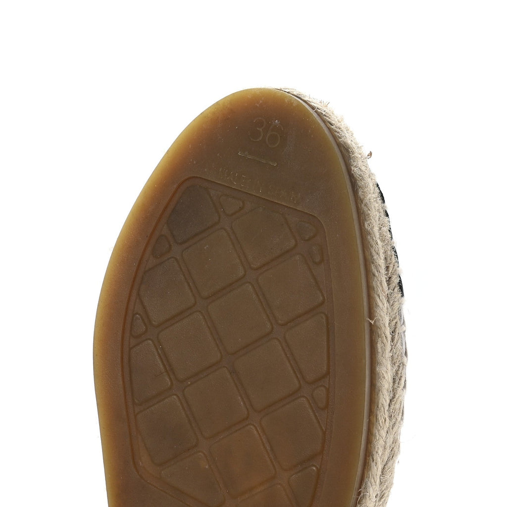LAMINATED LAMBSKIN GROSGRAIN EMBROIDERED CC ESPADRILLES PINK SILVER BLACK