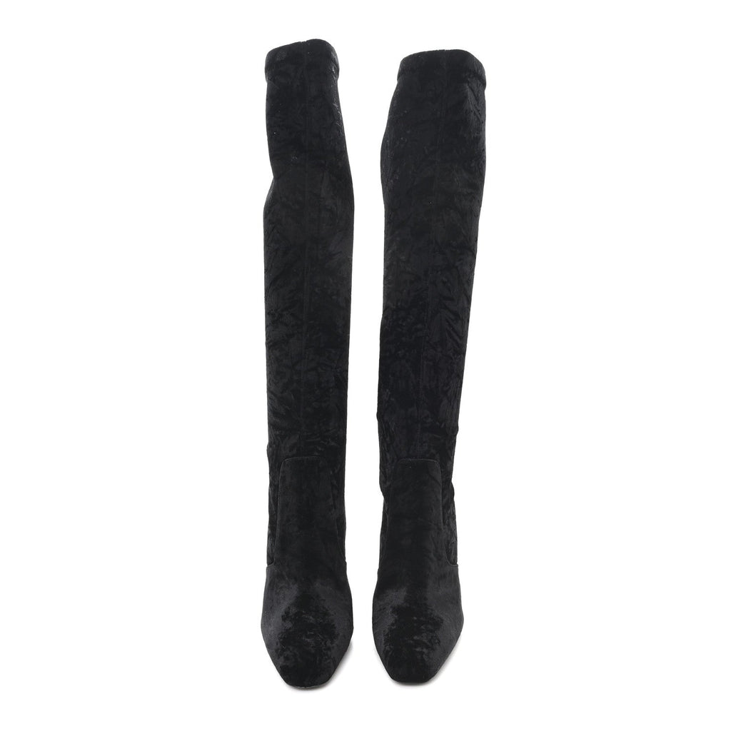 VELVET ELLA 110 KNEE HIGH BOOTS BLACK