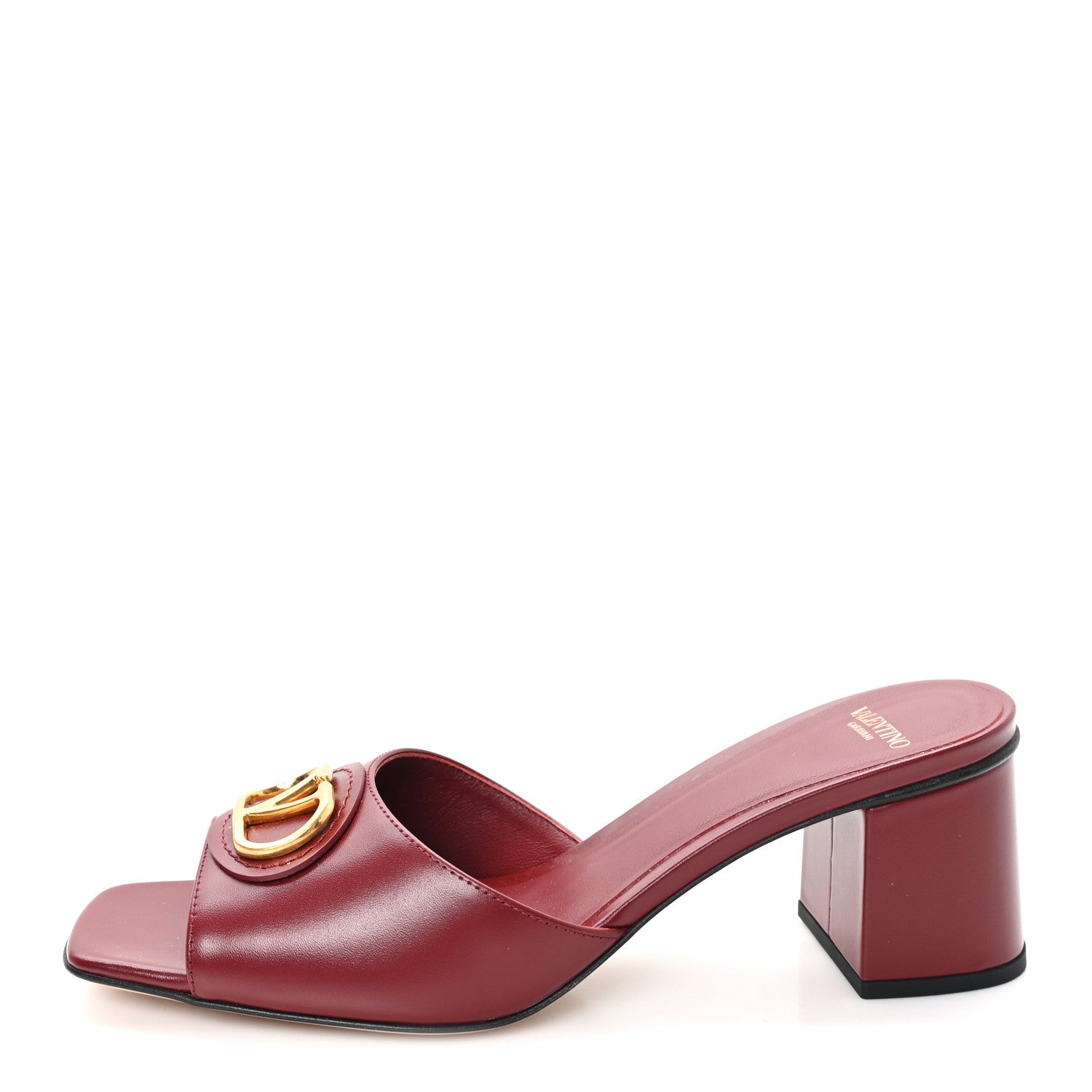 CALFSKIN VLOGO 45MM SLIDE SANDALS BRICK