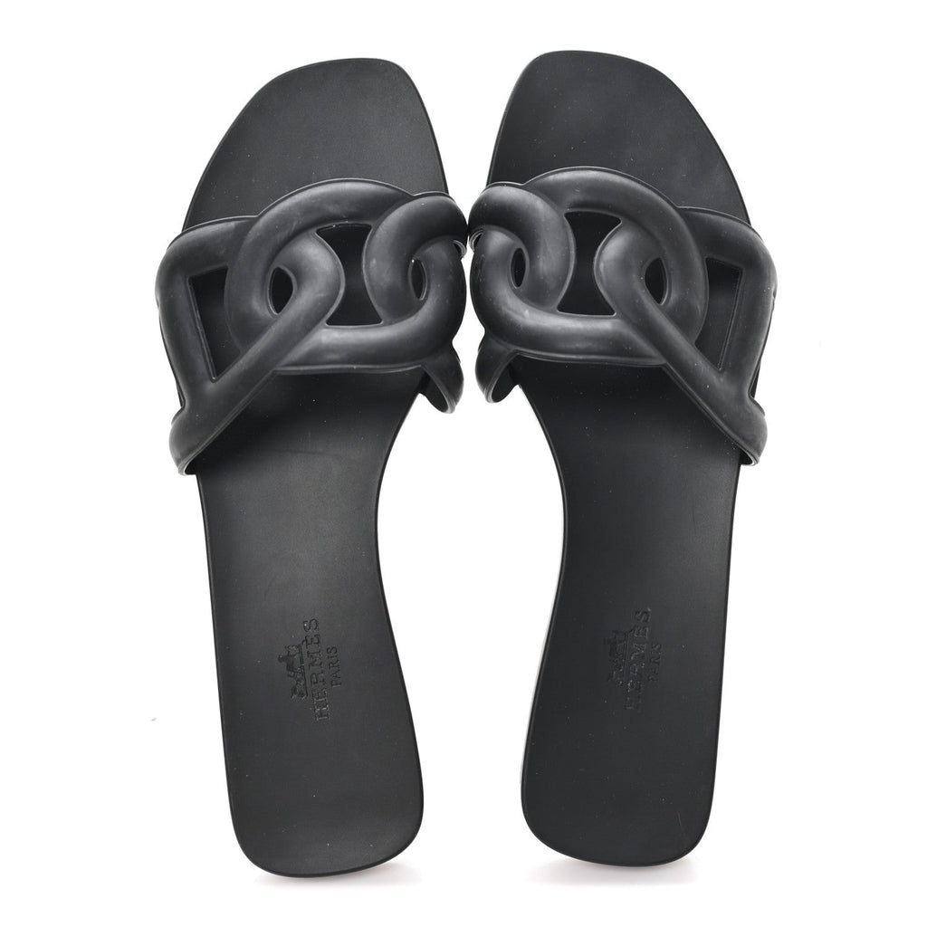RUBBER ALOHA SANDALS BLACK