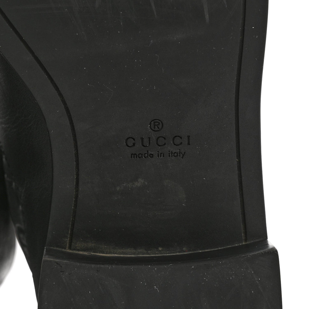 GUCCISSIMA CALFSKIN MIRO SOFT KNEE HIGH RIDING BOOTS BLACK