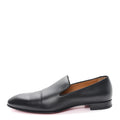 MENS CALFSKIN BROSSE DANDELION FLAT LOAFERS BLACK