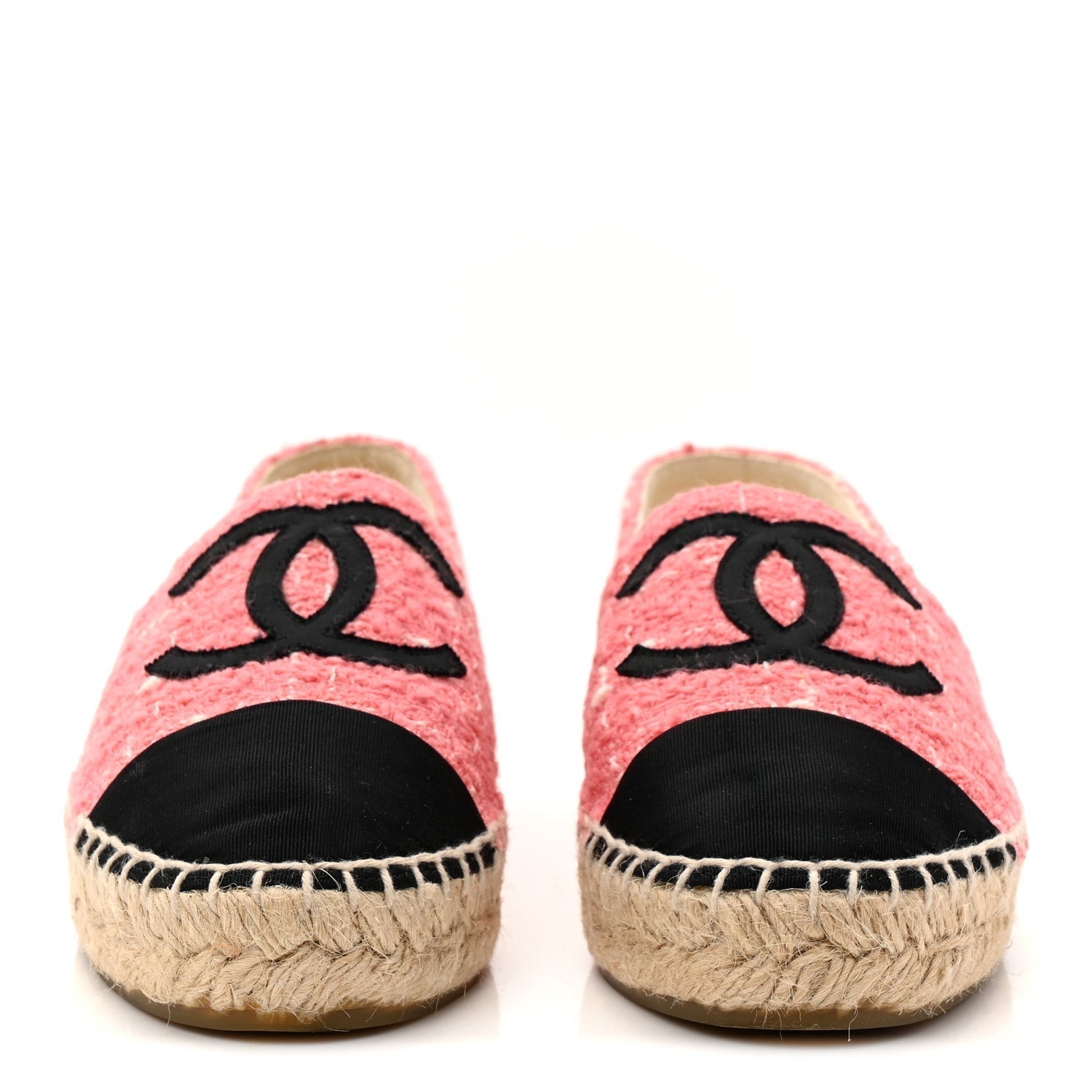 TWEED GROSGRAIN CC ESPADRILLES PINK
