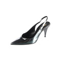 Saint Laurent Slingback Wedge Pumps - Dark Grey/Black Patent (different model - stiletto)