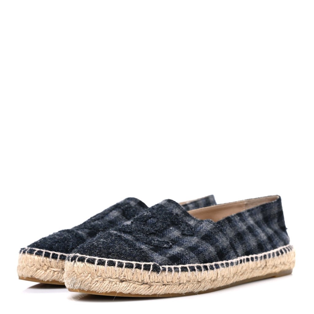 PLAID FABRIC CC ESPADRILLES GREY