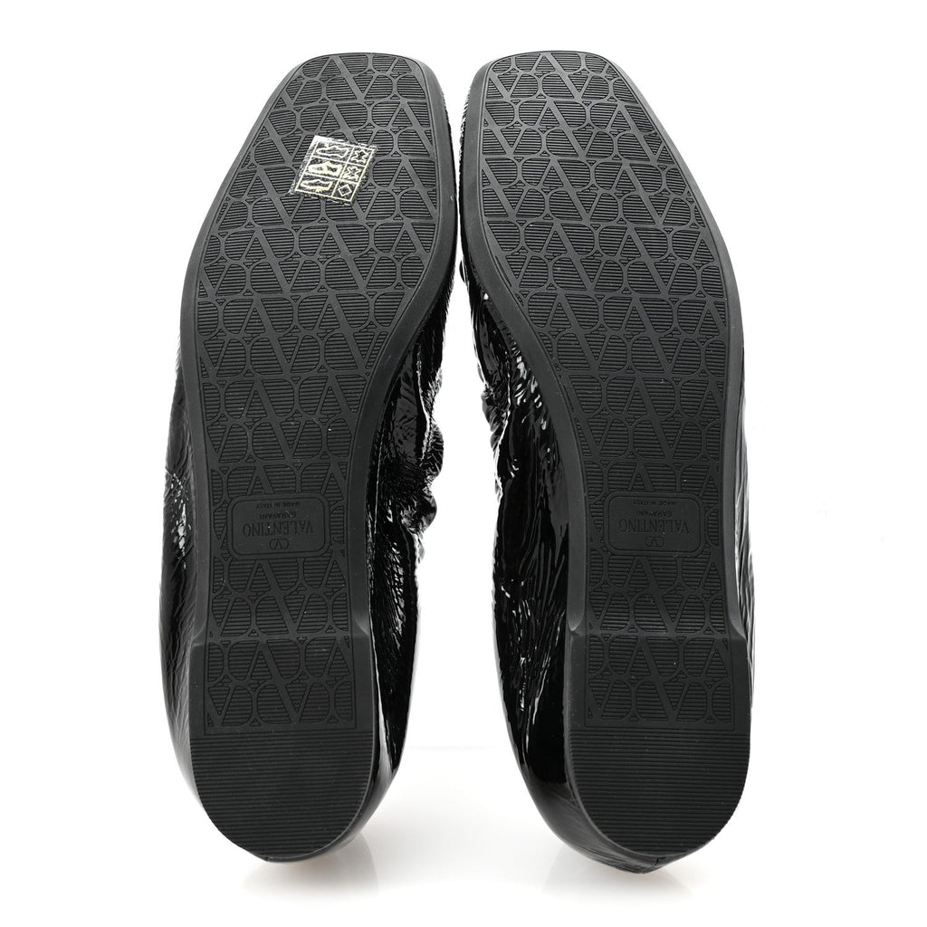 NAPLACK NAPPA VLOGO BOW MARY JANE BALLERINA FLATS BLACK