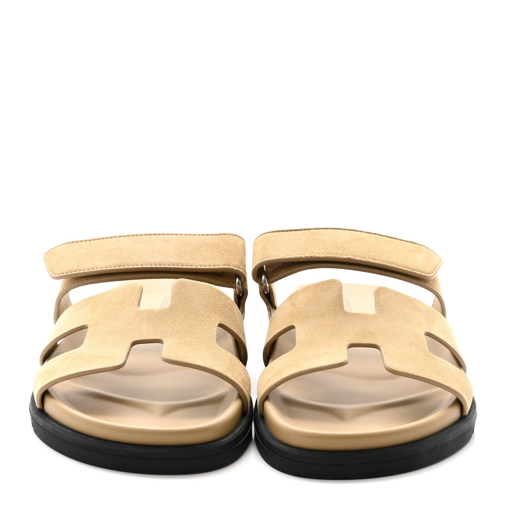 SUEDE GOATSKIN WOMENS CHYPRE SANDALS BEIGE SABLE