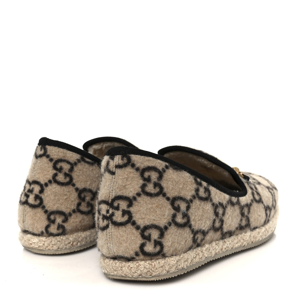 COVERED WOOL GG MONOGRAM MENS FRIA HORSEBIT LOAFERS BEIGE EBONY BLACK BUTTERSCOTCH