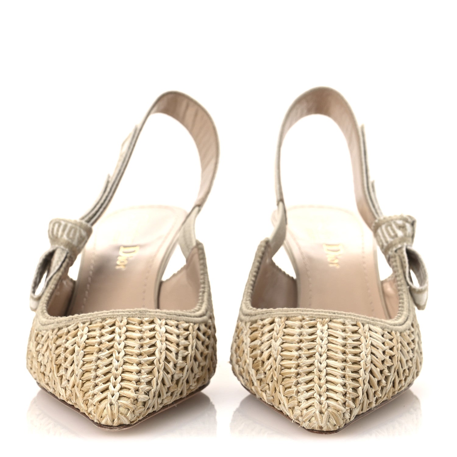 RAFFIA EMBROIDERED J'ADIOR SLINGBACK 65MM PUMPS TAUPE