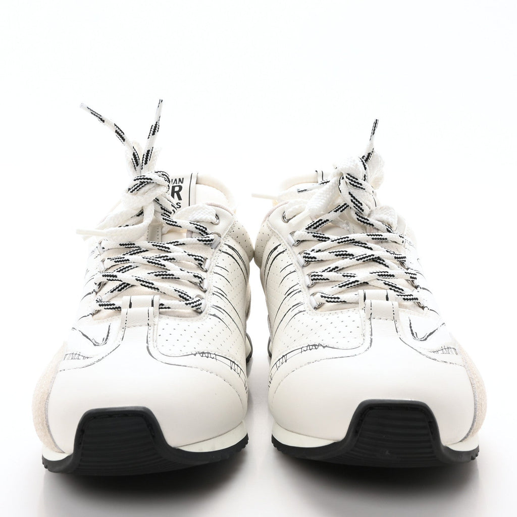 CALFSKIN NYLON WOMENS D-SKETCH SNEAKERS WHITE