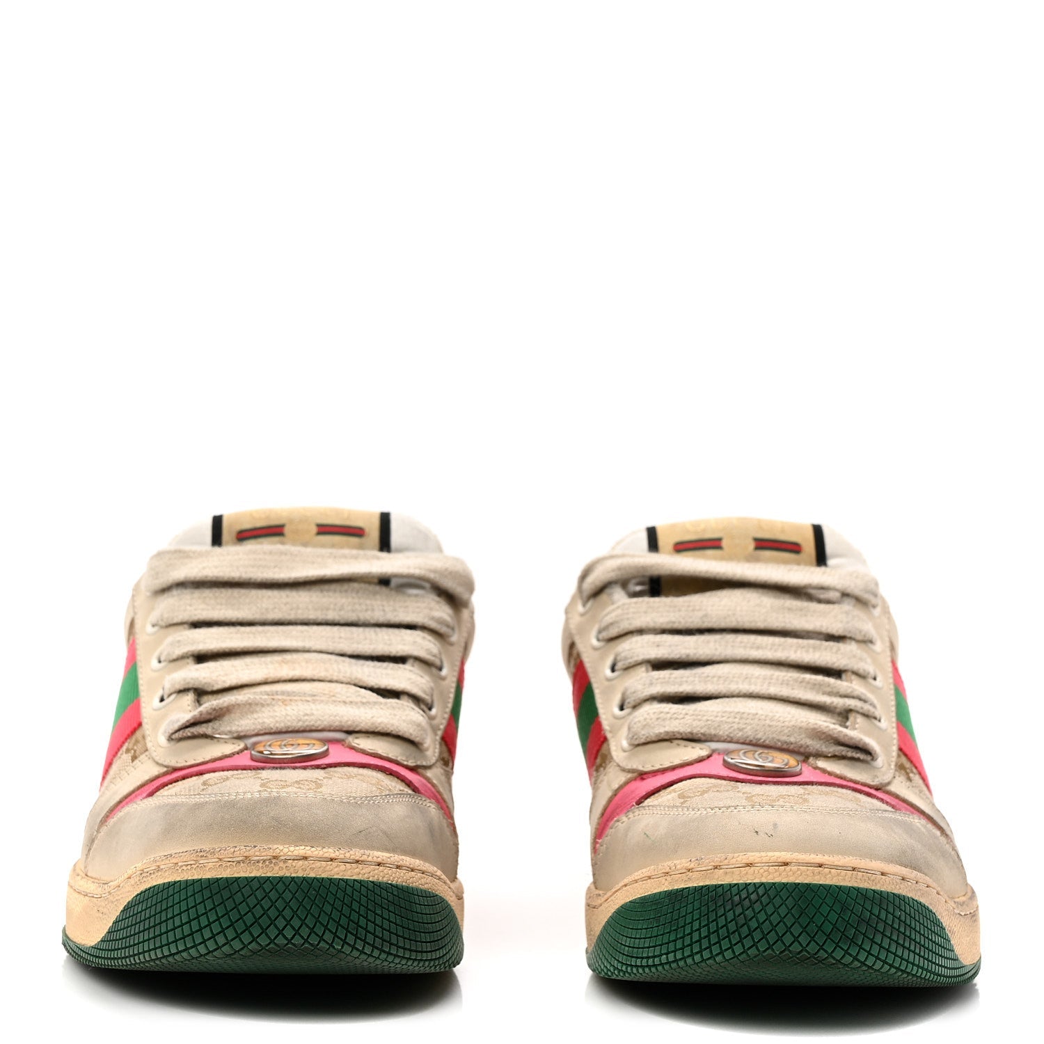 GG MONOGRAM NUBUCK WEB WOMENS SCREENER SNEAKERS NEW SAND DUSTY MILK PINK