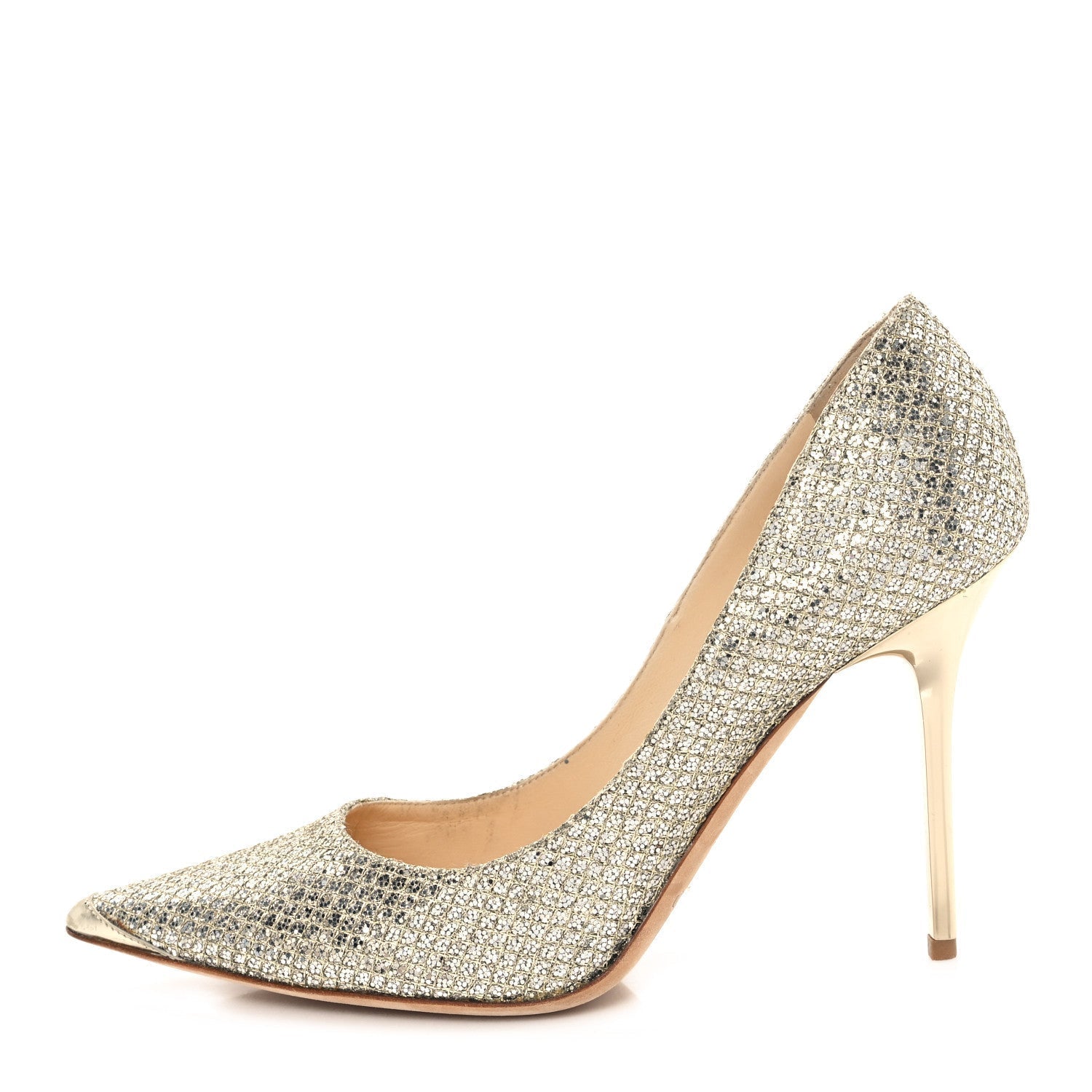 GLITTER FABRIC ROMY 85 PUMPS CHAMPAGNE