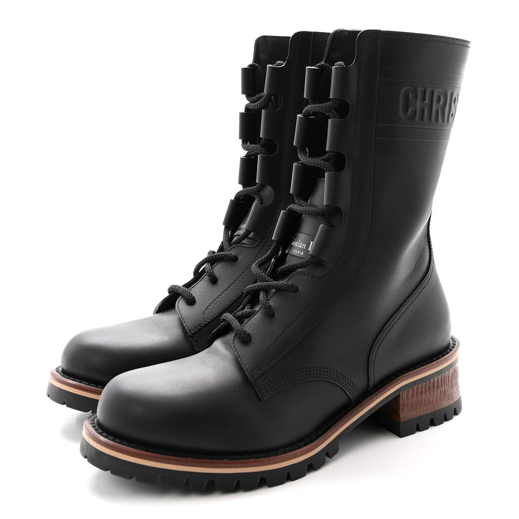 CALFSKIN DIOR QUEST 35MM HIKING BOOTS BLACK