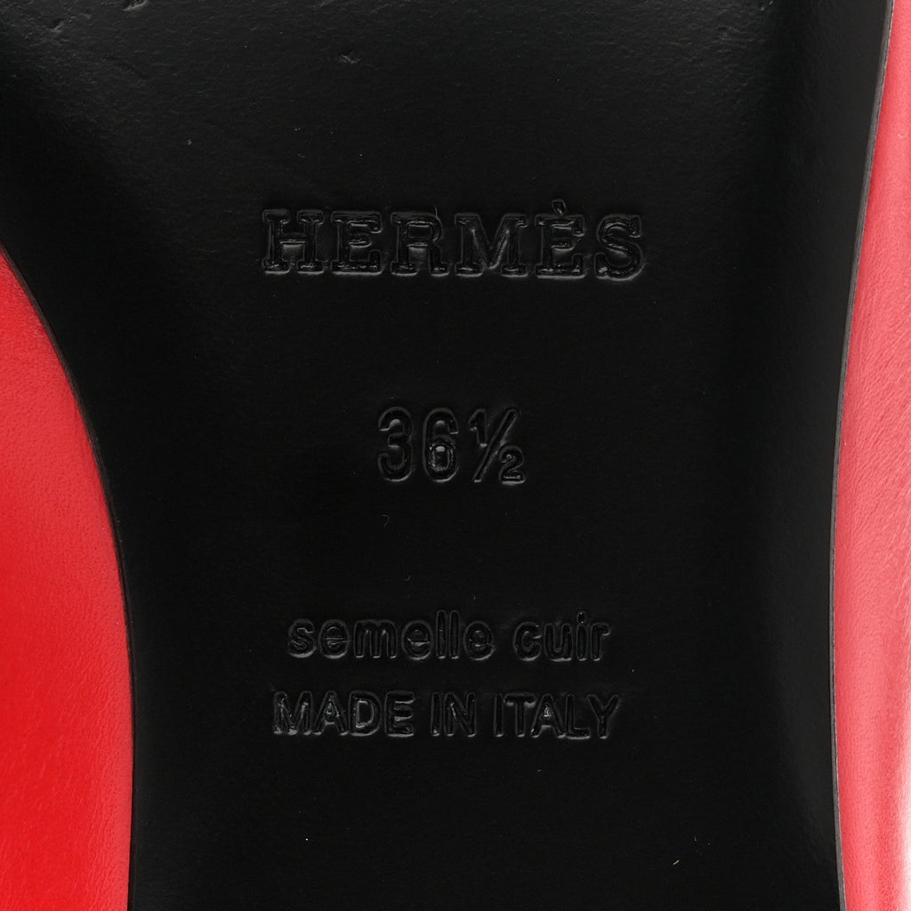 CALFSKIN KELLY BALLET FLATS ROUGE VIF