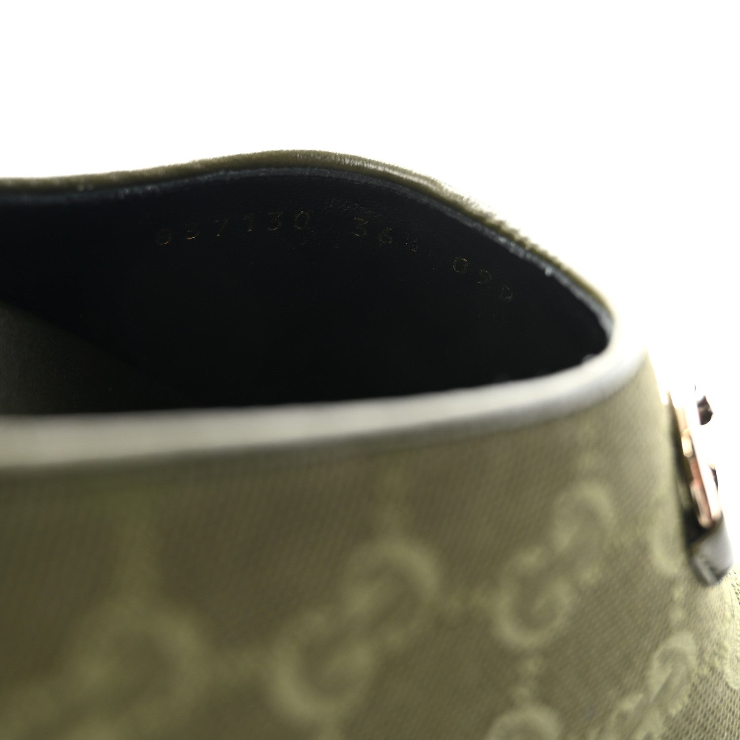 NEW CANVAS MONOGRAM GG GRANADA KID WOMENS HORSEBIT MULES GREEN
