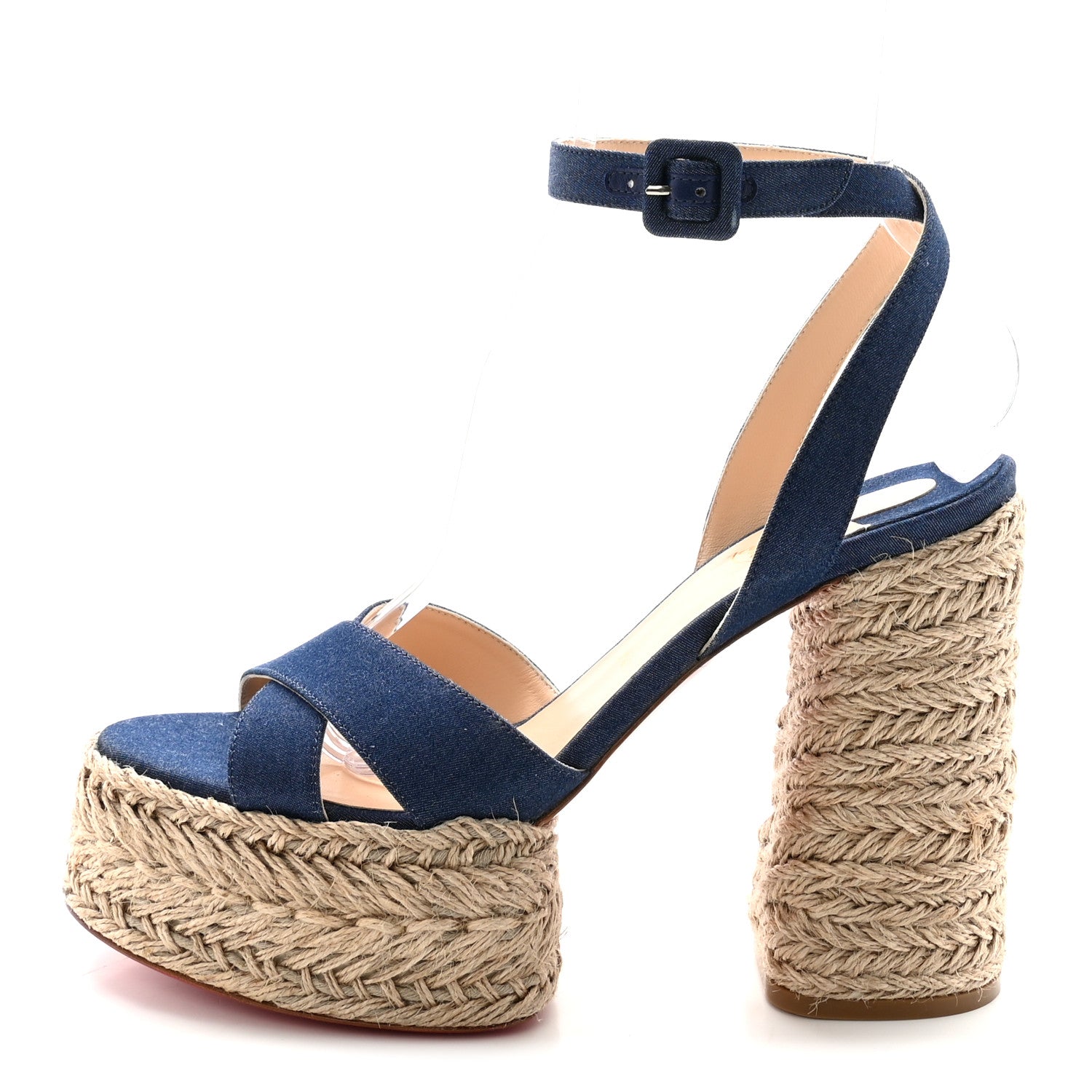 DENIM MARIZA 130 ESPADRILLE SANDALS BLUE NATURAL