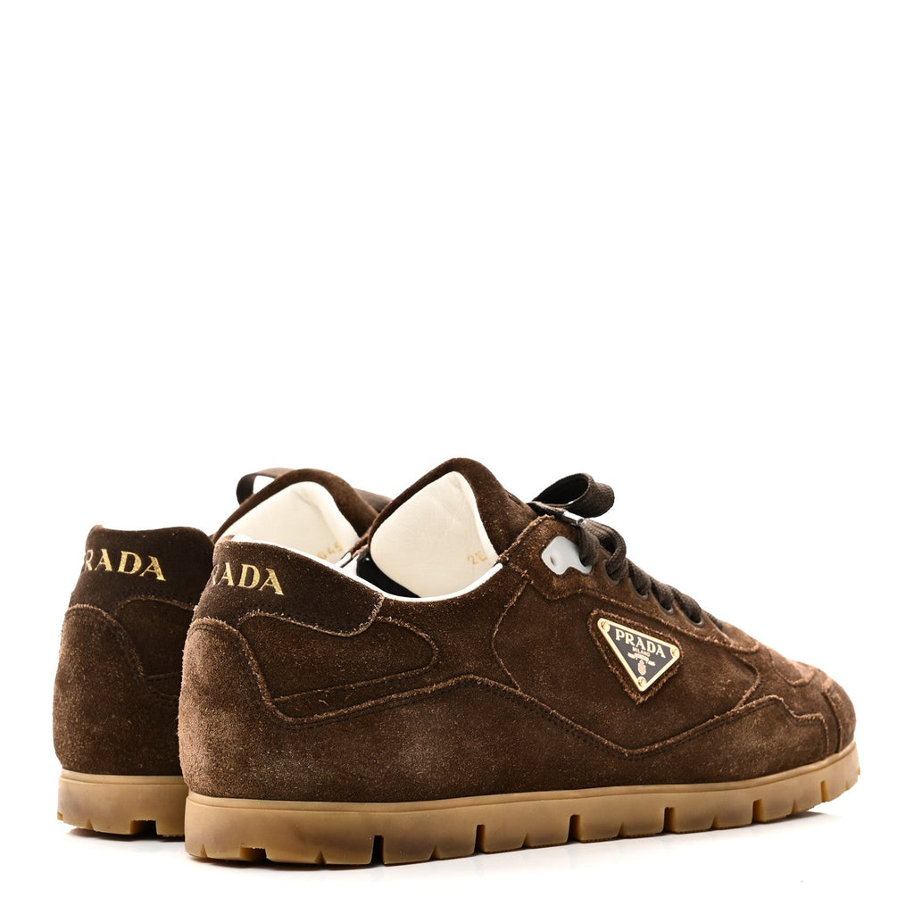 SCAMOSCIATO SUEDE TRIANGLE MENS TRAIL SNEAKERS MORO