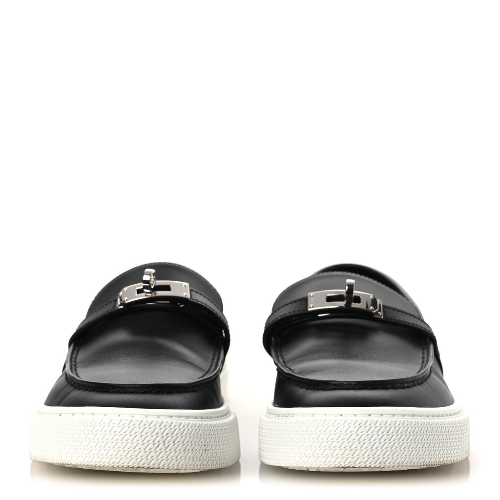 CALFSKIN GAME SLIP ON SNEAKERS BLACK