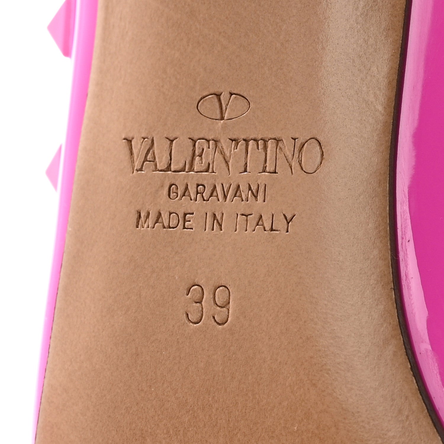 PATENT LACQUER MONOCHROME ROCKSTUD ANKLE STRAP 100MM PUMPS PINK PP