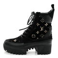 LOUIS VUITTON SUEDE CALFSKIN MONOGRAM LAUREATE PLATFORM DESERT BOOT BLACK
