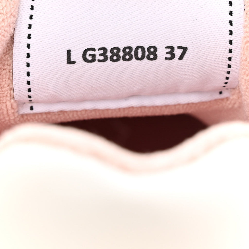 GRAINED CALFSKIN FABRIC WOMENS LOGO SNEAKERS WHITE LIGHT PINK