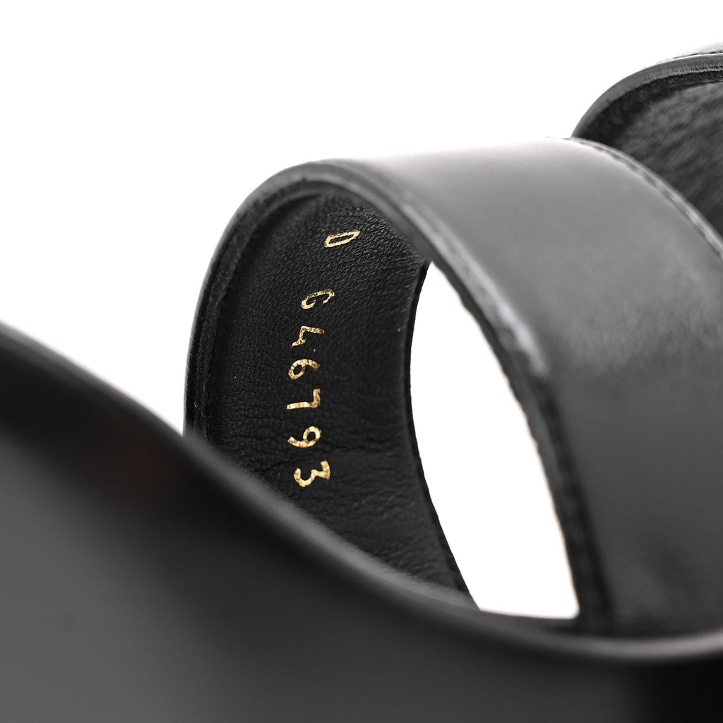 SHINY CALFSKIN CC SANDALS BLACK