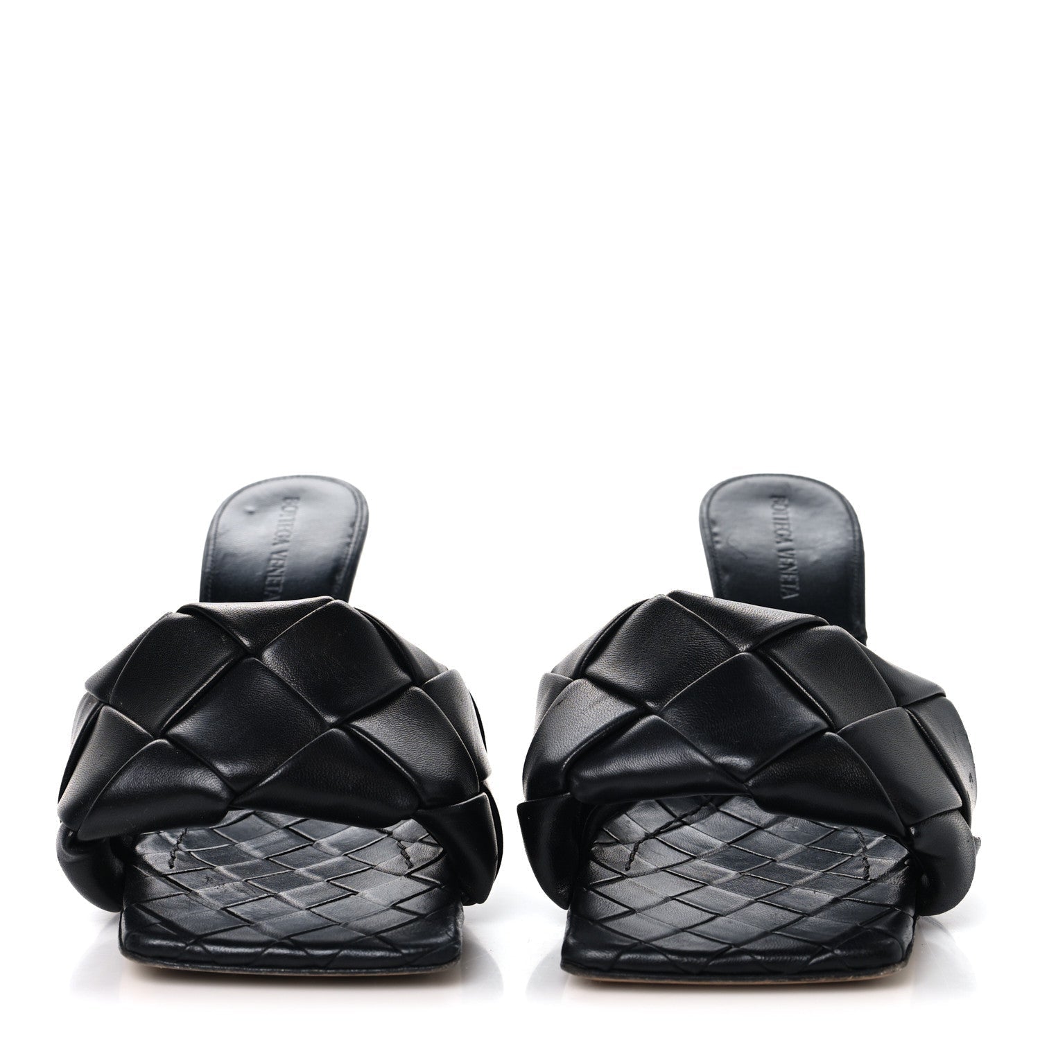 NAPPA MAXI INTRECCIATO LIDO MULE SANDALS BLACK