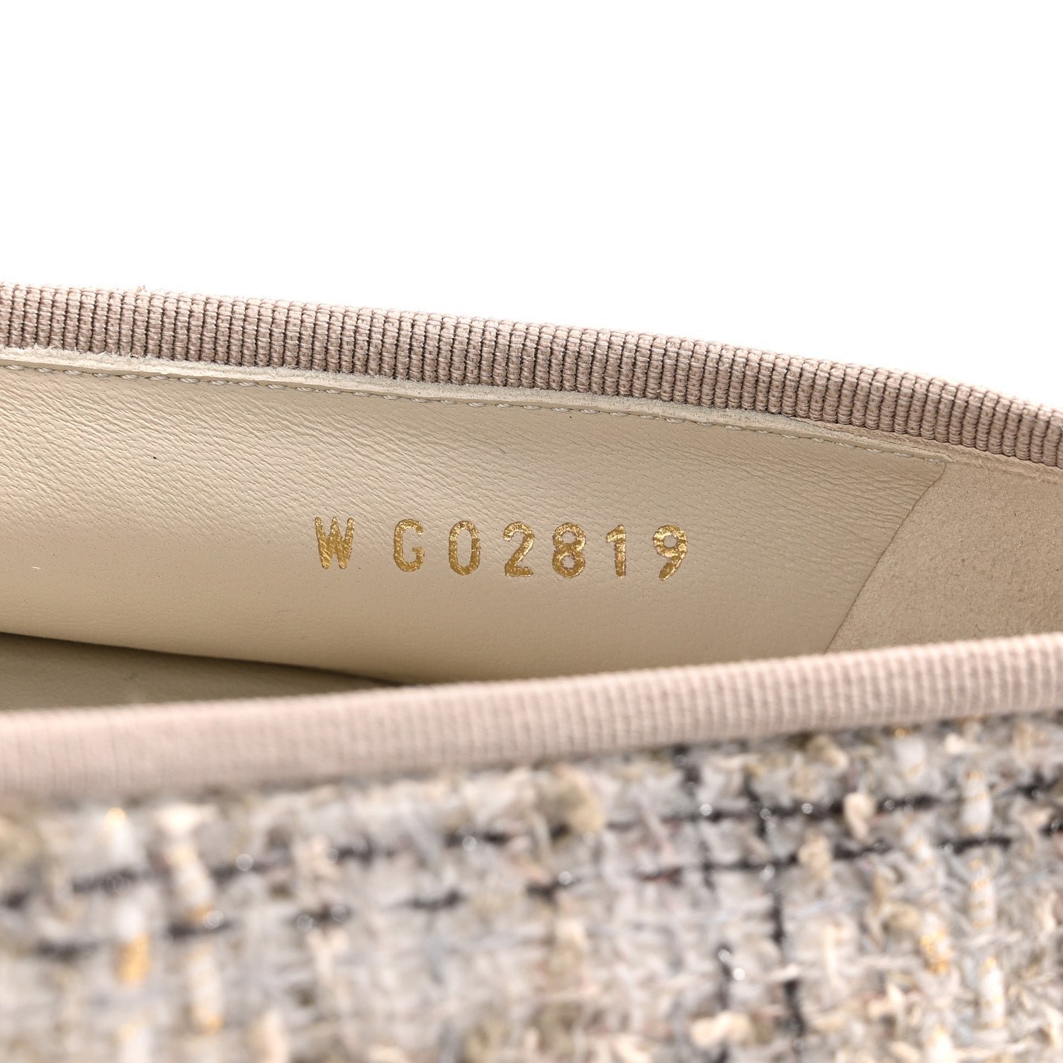 TWEED LAMBSKIN CAP TOE BALLERINA FLATS GREY MULTICOLOR