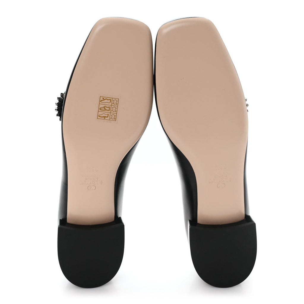 KIDSKIN JEWEL BUTTON MARY JANE FLATS BLACK PINK