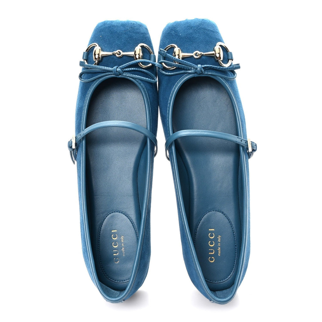 KID SCAMOSCIATO HORSEBIT BALLET FLATS DEEP ACQUA