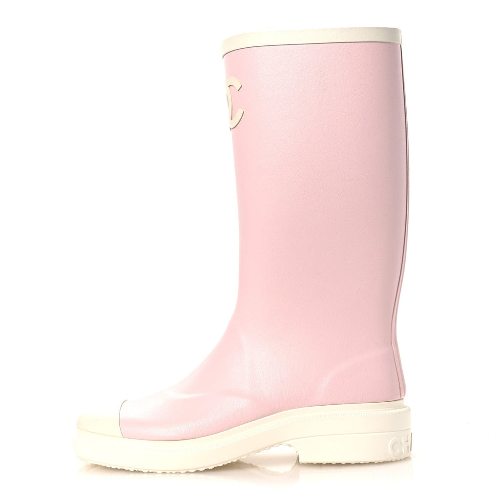 CAOUTCHOUK CC HIGH BOOTS LIGHT PINK WHITE