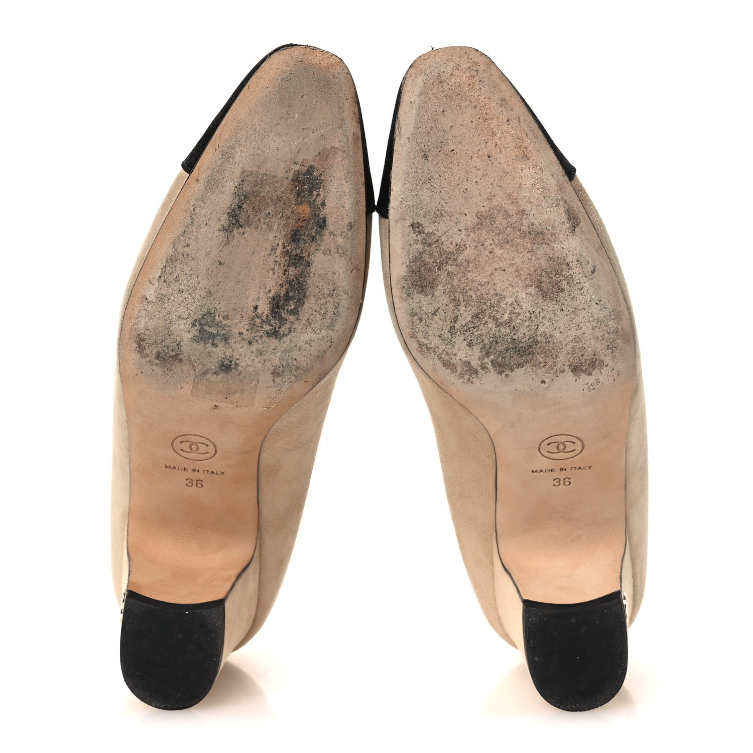 SUEDE SATIN CAP TOE LOW HEEL PUMPS BEIGE BLACK