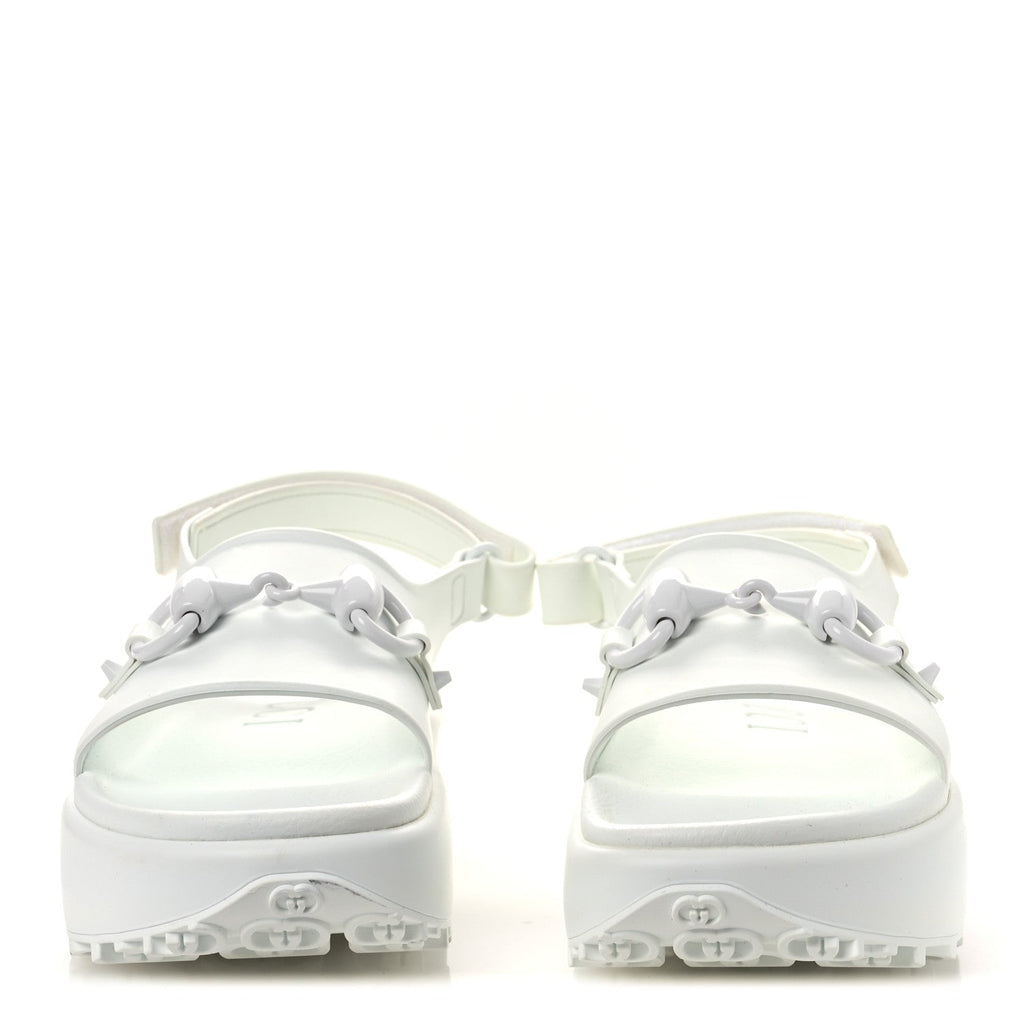 SOFT RUBBER HORSEBIT TOUCH WOMENS STRAPPED SANDALS GREAT WHITE