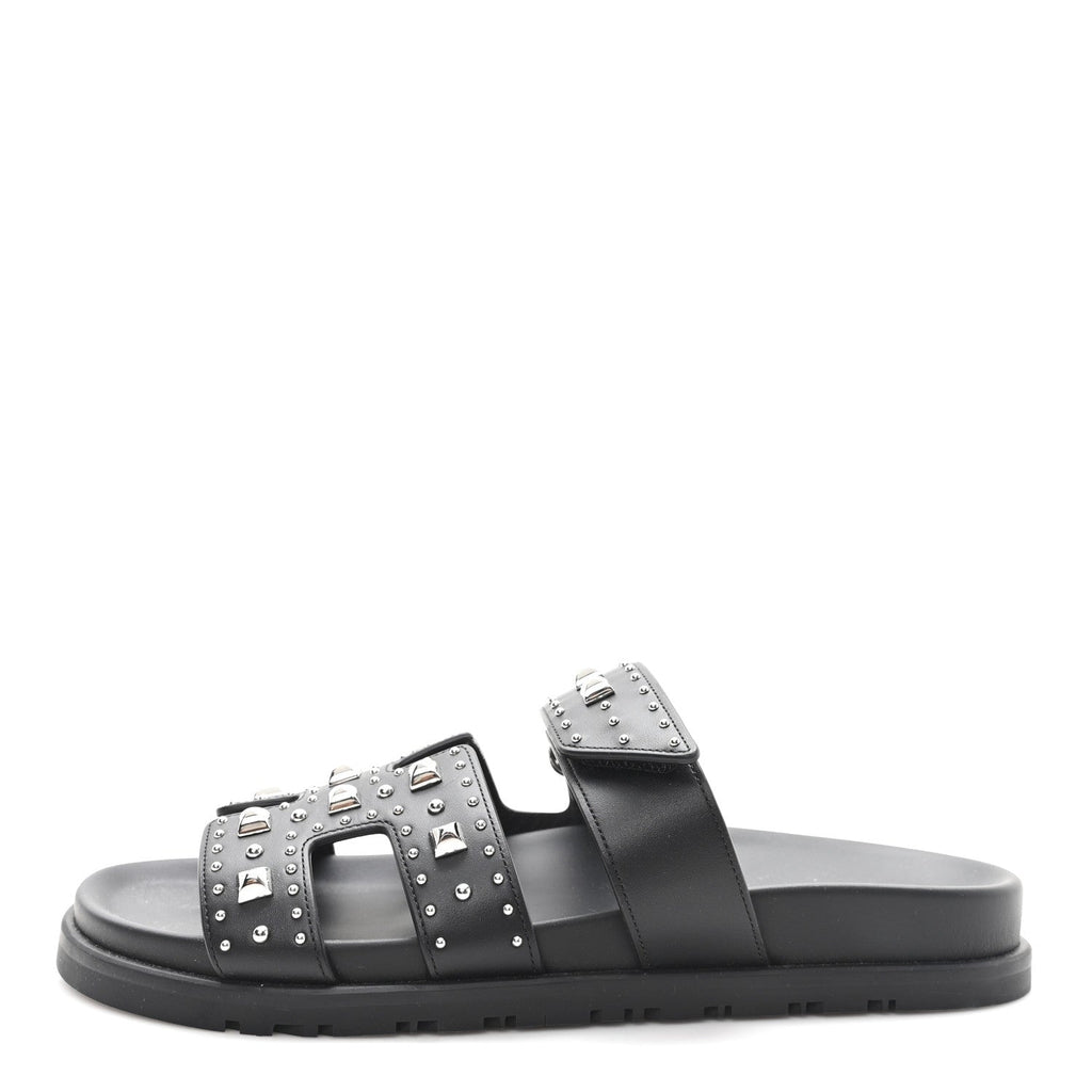 CALFSKIN MEDOR STUDDED WOMENS CHYPRE SANDALS BLACK